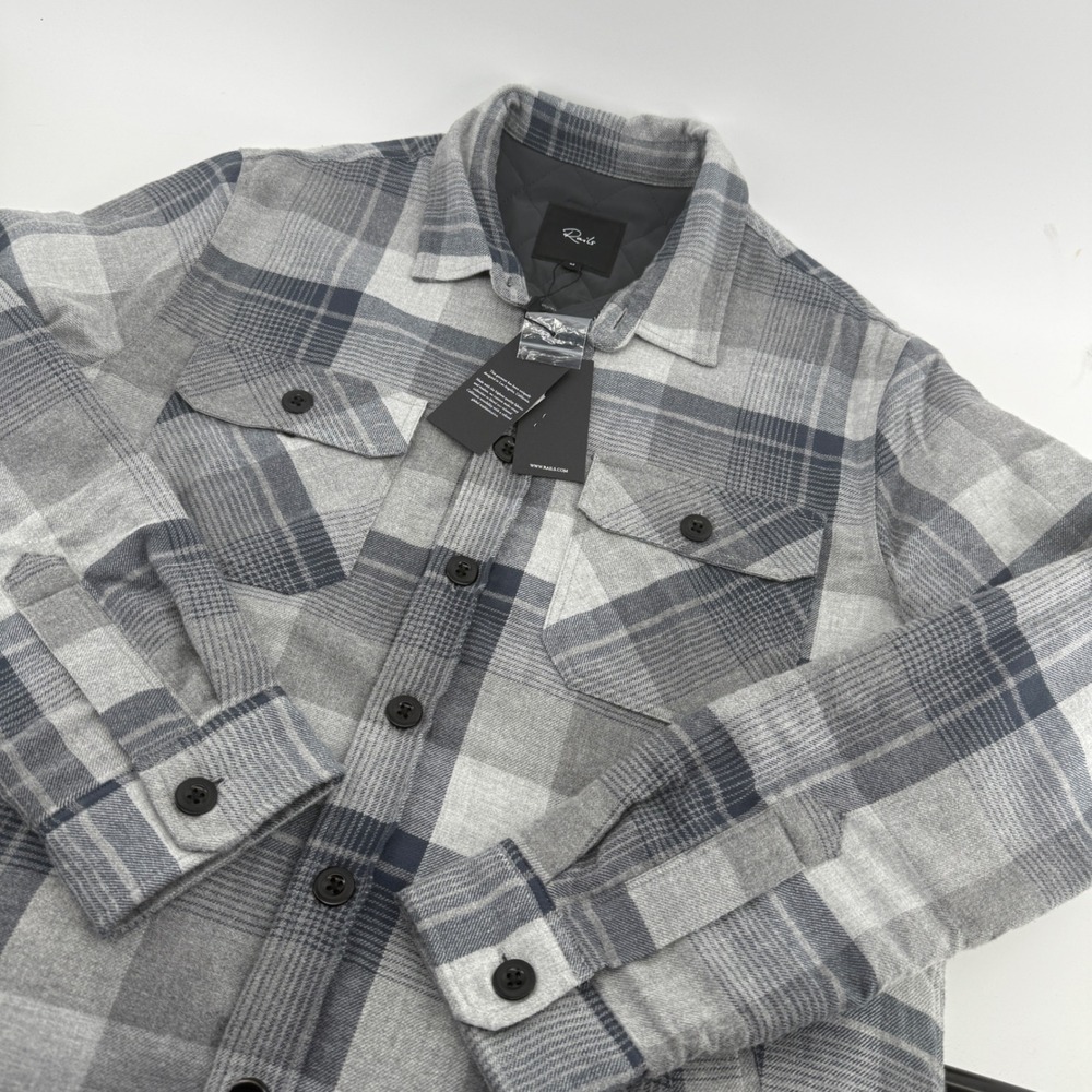 Rails Worthing Quilted Plaid Shirt Jacket Slate Mist Heather RM-139-935B-5728